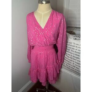 Lilly Pulitzer Women's Cristiana Long Sleeve Dress Aura Pink size 2
